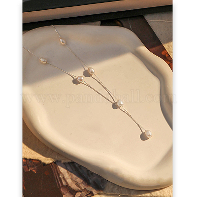 Женские ожерелья из стерлингового серебра с натуральным пресноводным жемчугом в форме картофеля FS-WG86156-01-1