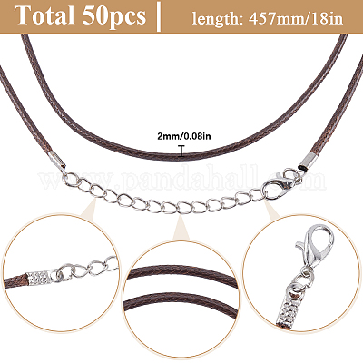 50 шт. вощеный шнур из искусственной кожи для изготовления ожерелий MAK-SP0001-04B-1