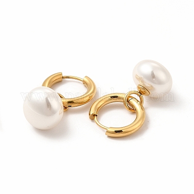 Серьги-кольца из нержавеющей стали 304 с ионным покрытием (IP) EJEW-C017-05G-1