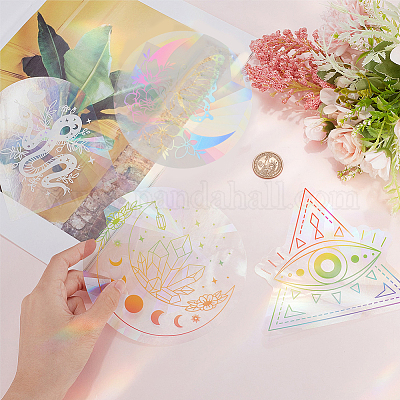 4шт 4 стиля радужные наклейки на окна для домашних животных DIY-GF0007-63-1