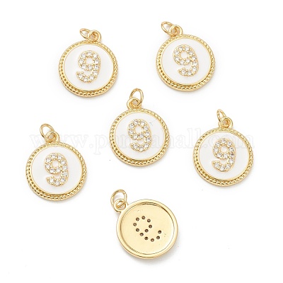 Латунные микропаве прозрачные кубические циркониевые подвески ZIRC-J040-44G-09-1