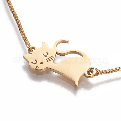 201 браслет-слайдер из нержавеющей стали с котятами STAS-I113-46G-1