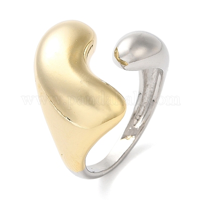 Открытые манжеты для женщин из латуни в форме сердца RJEW-B062-08PG-1