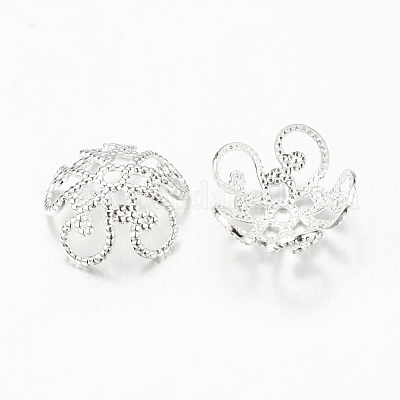 5 -petal филигрань латунные крышки шарика X-KK-B218-S-1