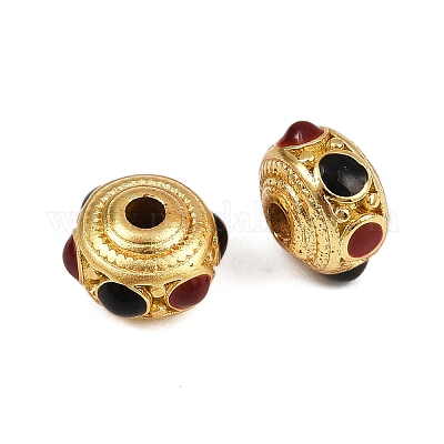 Матовые бусины из латуни цвета золота KK-L155-05B-01-1