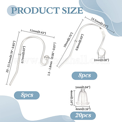 16 шт. 2 стиля 925 крючка для сережек из стерлингового серебра STER-ME0001-23-1
