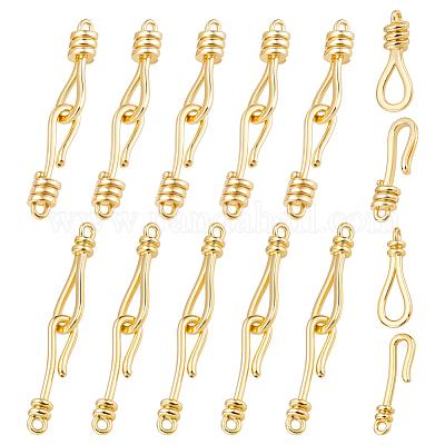 12 шт. 2 стиля латунных застежек-крючков и S-образных застежек KK-PH0013-29-1
