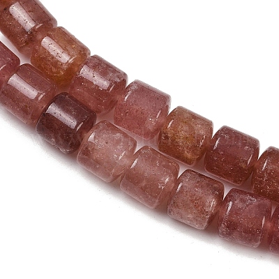 Природного кварца клубники нитей бисера G-G275-D14-10x10mm-1