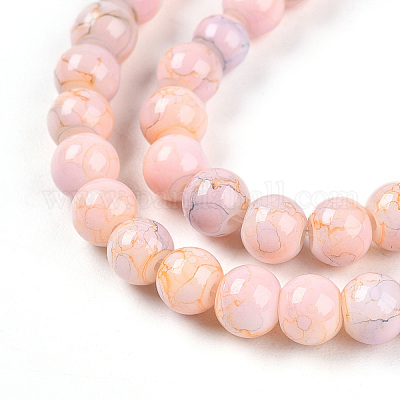 Выпечка окрашенные стеклянные бусины пряди DGLA-N003-4mm-C01-1