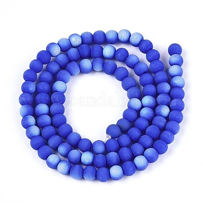 Нити из матовых непрозрачных стеклянных бусин GLAA-T032-P4mm-MBB11-1