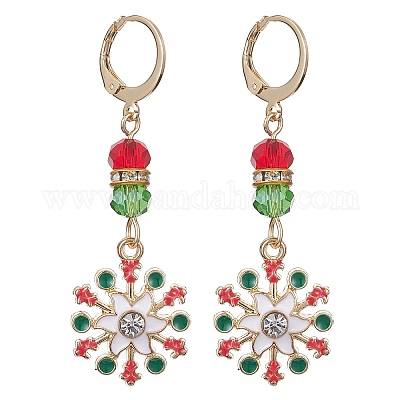 8 пара стеклянных сережек с подвесками в двух стилях EJEW-JE05286-1