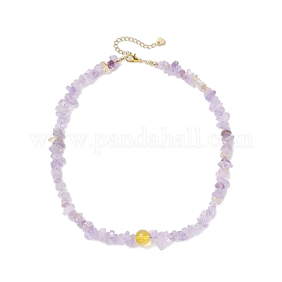 Ожерелья из бусин с натуральным аметрином NJEW-JN05509-1