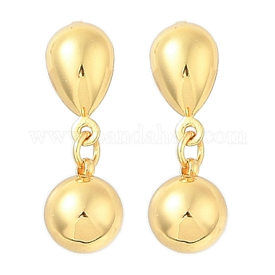 Круглые серьги-гвоздики из нержавеющей стали 304 EJEW-A125-53G-1