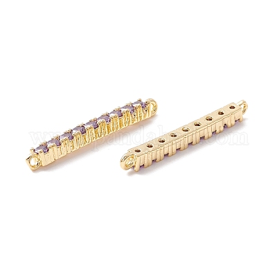 Реечное покрытие латунь микро паве кубический цирконий коннестор прелести KK-D073-03G-03-NR-1