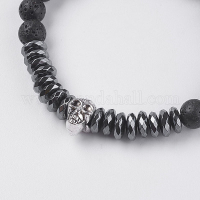 Синтетические браслеты из гематитового растяжения BJEW-I241-22A-1