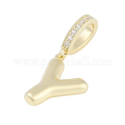 Латунные микропаве прозрачные подвески с фианитом KK-M289-01Y-G-1