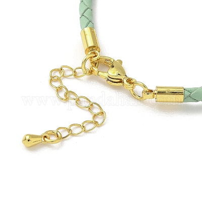 Изготовление браслета из плетеного круглого шнура из искусственной кожи толщиной 3 мм MAK-S075-01G-K-1