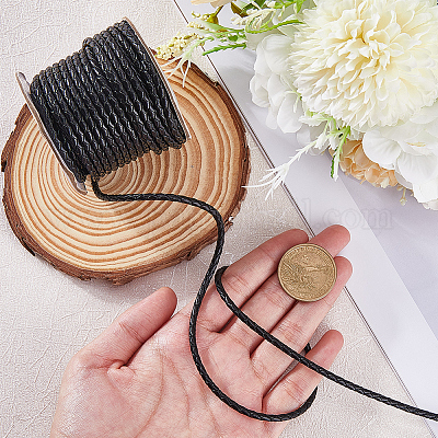 1 рулон 10 м круглых плетеных шнуров из коровьей кожи WL-SC0001-03A-1