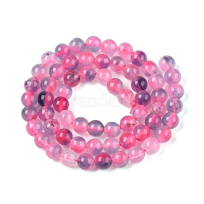 Окрашенные природные белый нефрит бисер пряди G-T138-6mm-210-16-1