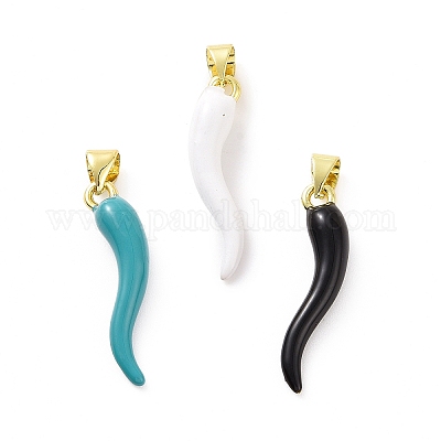 Подвески из латуни с покрытием из эмали KK-C008-19G-1