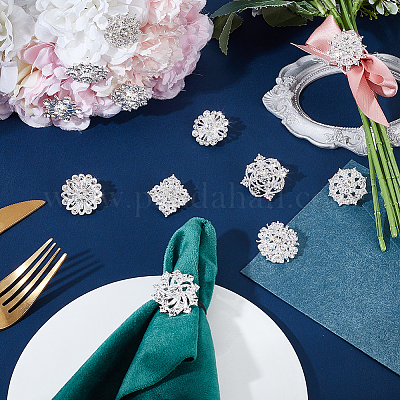 12 шт. броши из сплава цветов со стразами для одежды JEWB-WH0020-073S-1