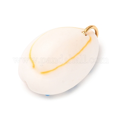 Кулоны с натуральными ракушками каури с принтом STAS-Z168-03G-06-1