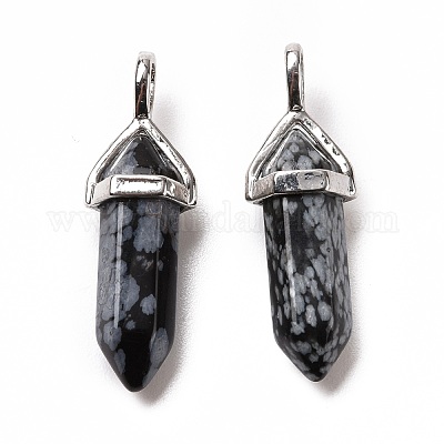Подвески из натурального снежного обсидиана G-K329-65P-1