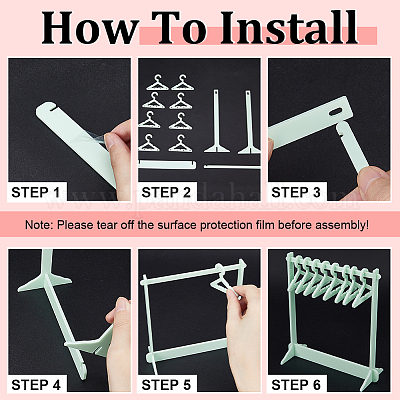 1 комплект акриловых подставок для сережек в форме вешалки EDIS-CP0001-15B-1
