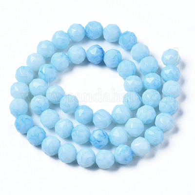 Непрозрачная выпечка окрашенные стеклянные бусы пряди EGLA-N006-004D-1