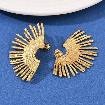 Серьги-гвоздики в форме цветка из нержавеющей стали 304 EJEW-I320-03G-1