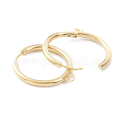 201 фурнитура для сережек-колец Huggie Hoop из нержавеющей стали STAS-P283-01L-G-1