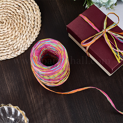 6 цвет шнуров из рафиевой бумаги OCOR-WH0063-110A-1