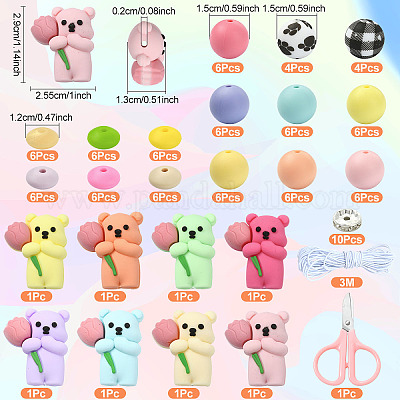 112шт 26 стиля силиконовые бусины&nbsp;SIL-YW0002-37-1