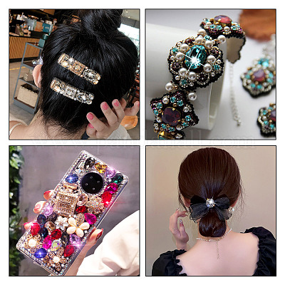 120 шт. 12-цветные прозрачные остроконечные смоляные стразы-кабошоны KY-CW0001-01-1