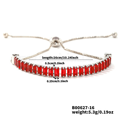 Регулируемые браслеты-слайдеры из латуни с паве из кубических цирконий YT3648-5-1