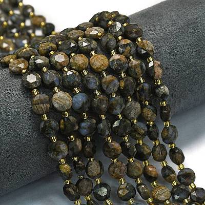 Бусины из натурального глаукофана G-C116-A29-02-1