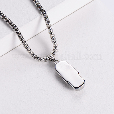 Мужские ожерелья в стиле ретро из нержавеющей стали 304 с подвеской в виде статуи моаи BN6647-1