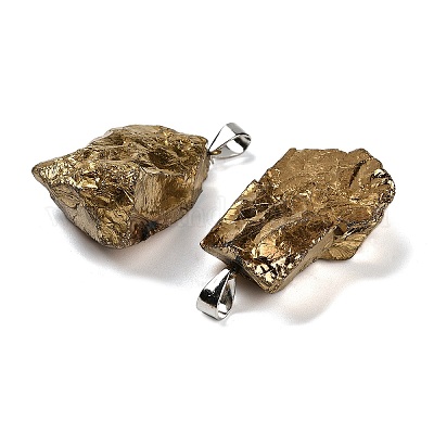 Подвески из гальванизированного необработанного натурального кварца G-Q481-20P-04-1