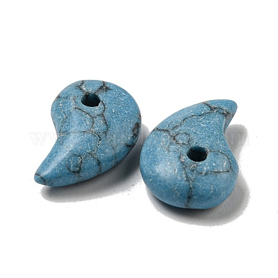 Окрашенные синтетические бирюзовые бусины G-G075-12D-1