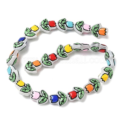 Прозрачные стеклянные эмалевые бусины LAMP-C023-01-1