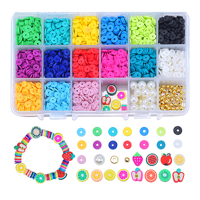 Плоские круглые бусины из глины ручной работы полимерные CLAY-CJ0001-20-1