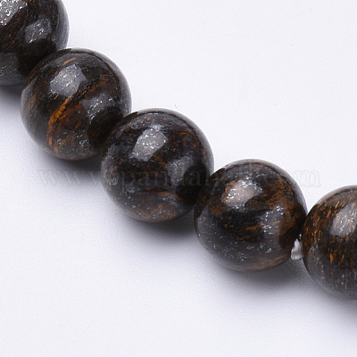 Браслеты из натурального бронзита из бисера BJEW-S128-07-1