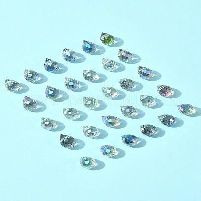 48шт 4 цвета гальванические стеклянные бусины GLAA-FS0001-89-1