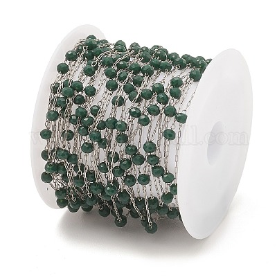 Стеклянные круглые цепочки из бисера CHS-B003-04F-1