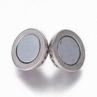 Магнитные застежки из латуни с цирконием и микропаве с петлями ZIRC-L082-E-02-P-1