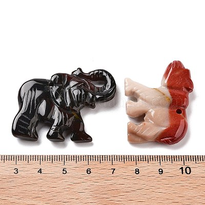 Подвески из натуральной красной яшмы/унакита/окрашенного и нагретого черного агата/агатовые резные животные G-K383-02-1