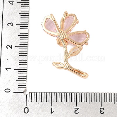 Латунь стекло кулоны KK-B100-041G-06-1