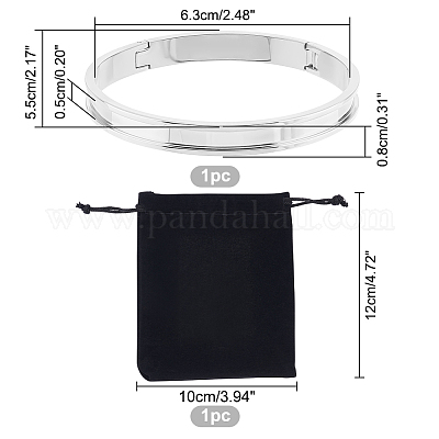 1шт. браслеты из нержавеющей стали с рифлением STAS-UN0042-50A-P-1