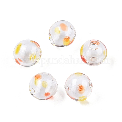 Прозрачные бусины из дутого стекла ручной работы GLAA-T012-17B-1