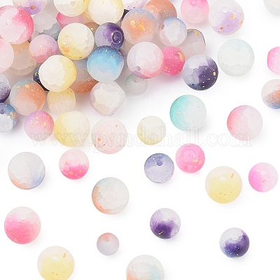 450 шт. матовые стеклянные бусины с эффектом кракле DGLA-FS0001-11-1